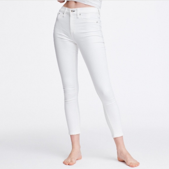 rag & bone Denim - RAG & BONE High Rise Ankle Skinny White Jeans